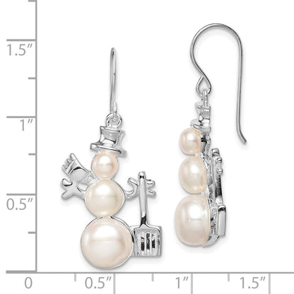 Sterlingsilber Fw Zuchtperle Snowman Ohrringe