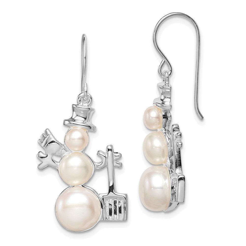 Sterlingsilber Fw Zuchtperle Snowman Ohrringe