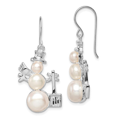 Sterlingsilber Fw Zuchtperle Snowman Ohrringe