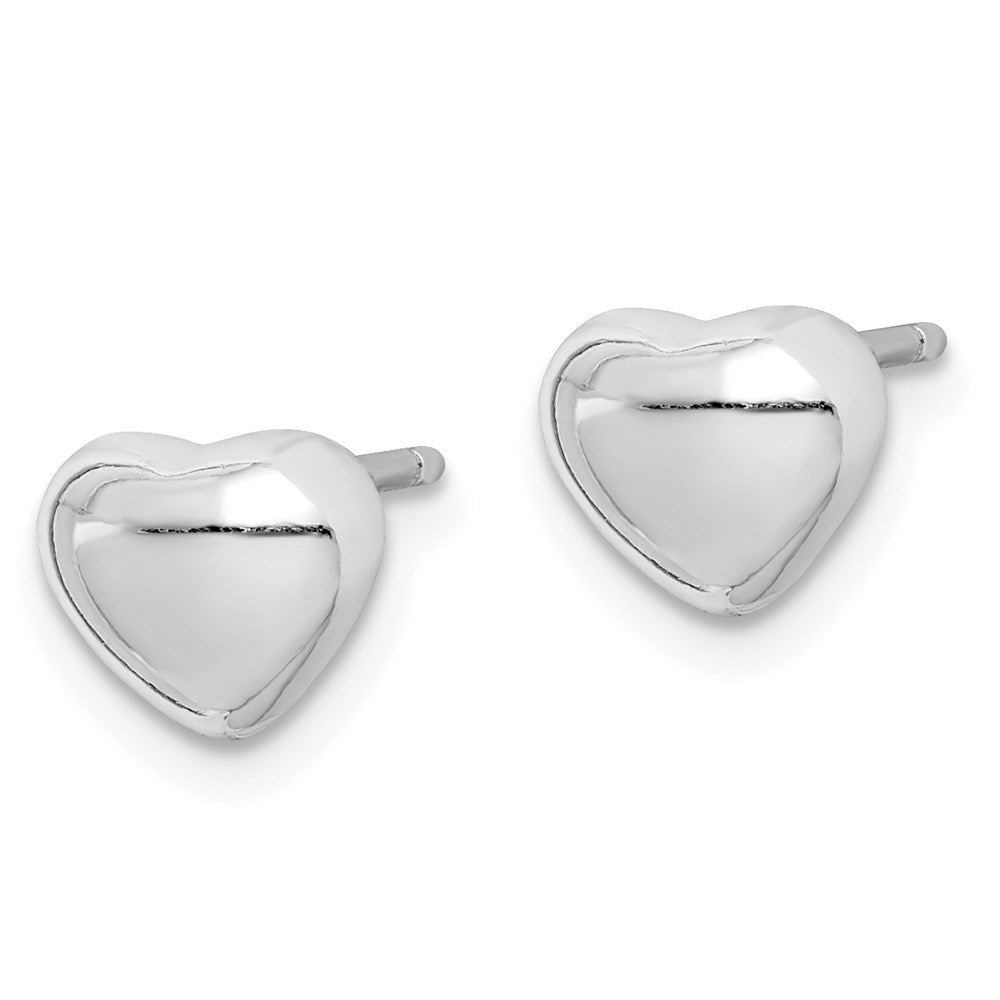Sterlingsilber Rhodiniert Herz Ohrstecker