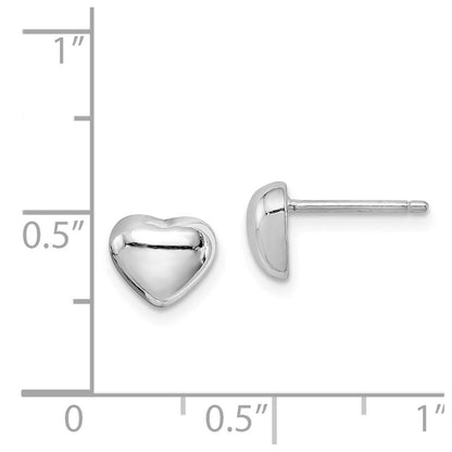 Sterlingsilber Rhodiniert Herz Ohrstecker