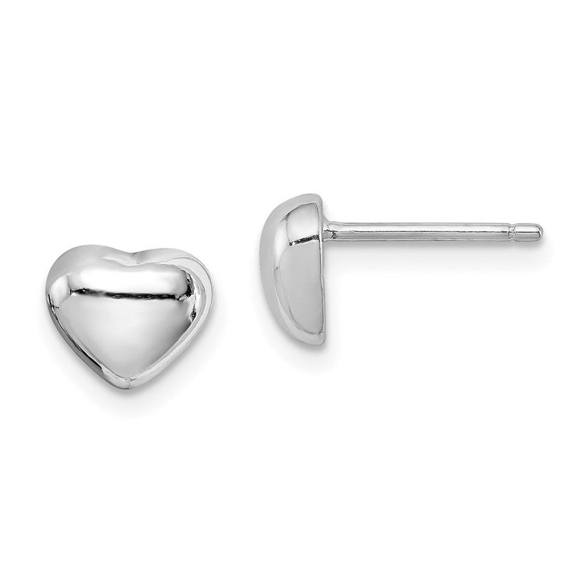 Sterlingsilber Rhodiniert Herz Ohrstecker