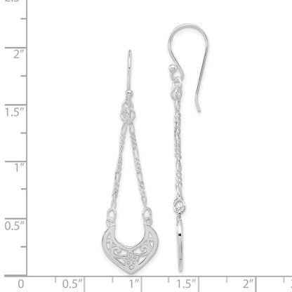 Sterlingsilber Rhodiniert Filigran Ohrhänger