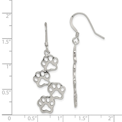Sterlingsilber Paw Prints Ohrringe