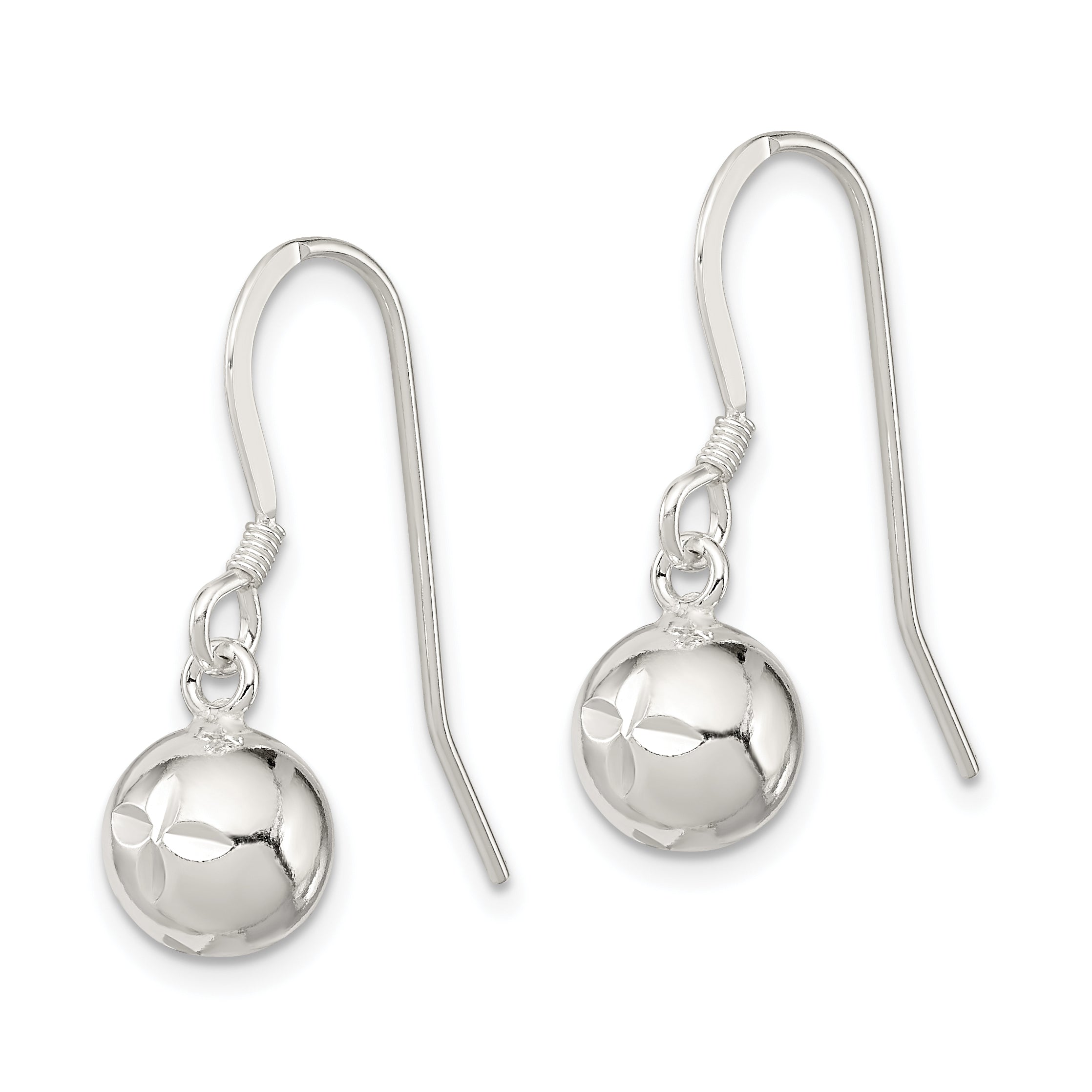 Sterlingsilber 8mm Diamantiert Perle Ohrhänger
