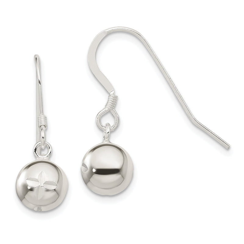 Sterlingsilber 8mm Diamantiert Perle Ohrhänger