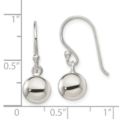Sterlingsilber Hängend Kugel Shephard Haken Ohrringe