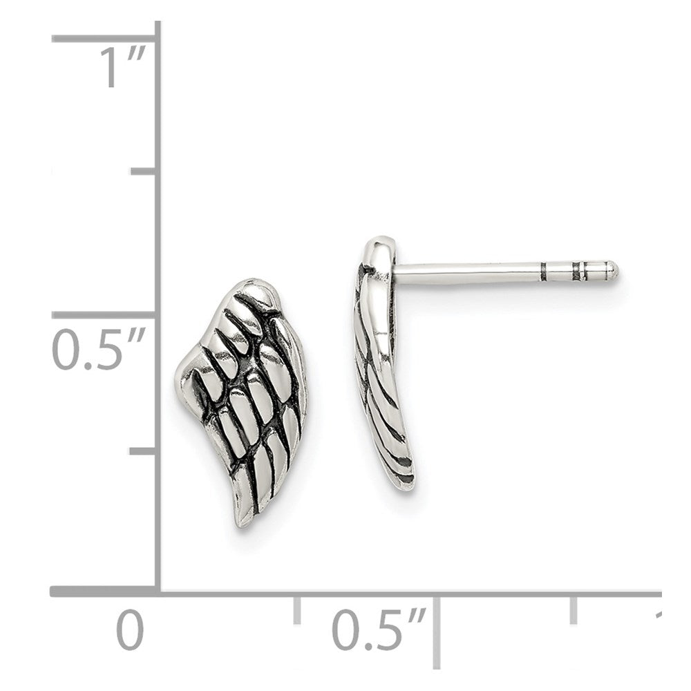 Sterlingsilber Antikisiert Flügel Ohrstecker