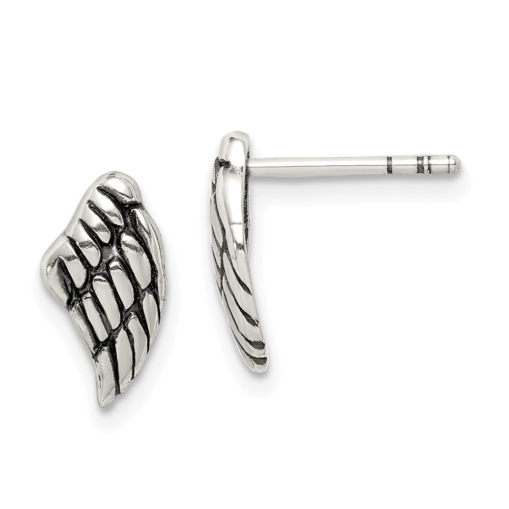 Sterlingsilber Antikisiert Flügel Ohrstecker
