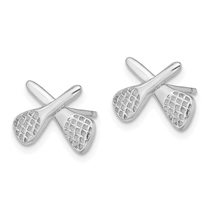 Sterlingsilber Rhodiniert Lacrosse Ohrstecker