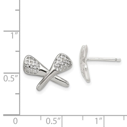 Sterlingsilber Rhodiniert Lacrosse Ohrstecker