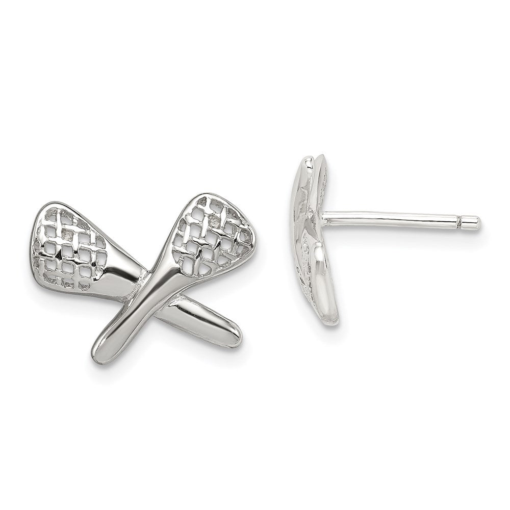 Sterlingsilber Rhodiniert Lacrosse Ohrstecker