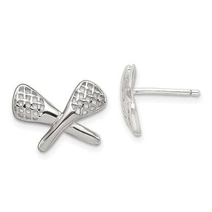 Sterlingsilber Rhodiniert Lacrosse Ohrstecker