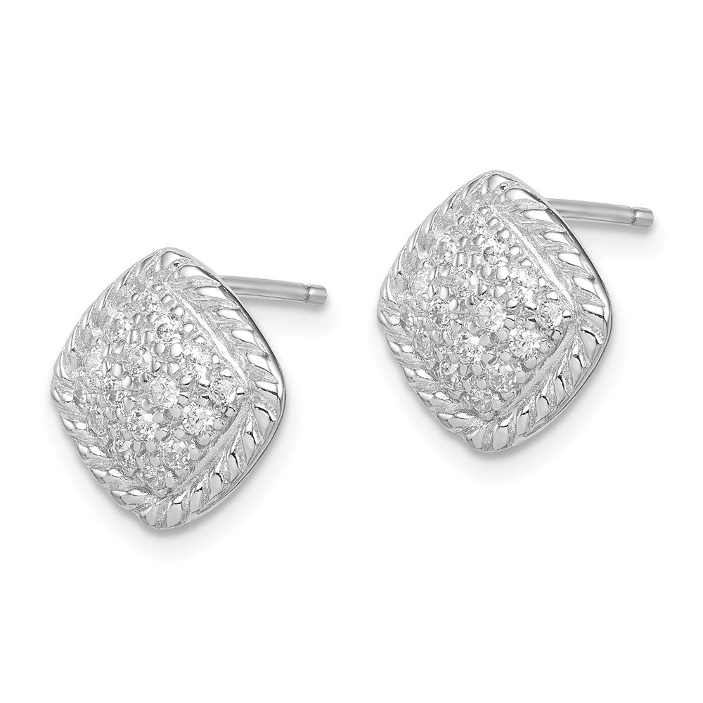 Sterlingsilber Quadratisch Zirkonia Ohrstecker