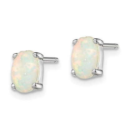 Sterlingsilber Rhodiniert Erzeugt Opal Ohrstecker