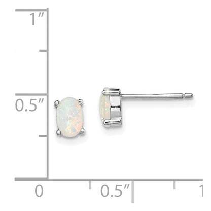 Sterlingsilber Rhodiniert Erzeugt Opal Ohrstecker