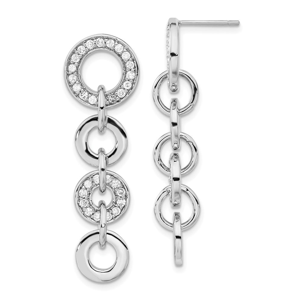 Sterlingsilber Poliert Zirkonia Kreis Stecker Ohrhänger