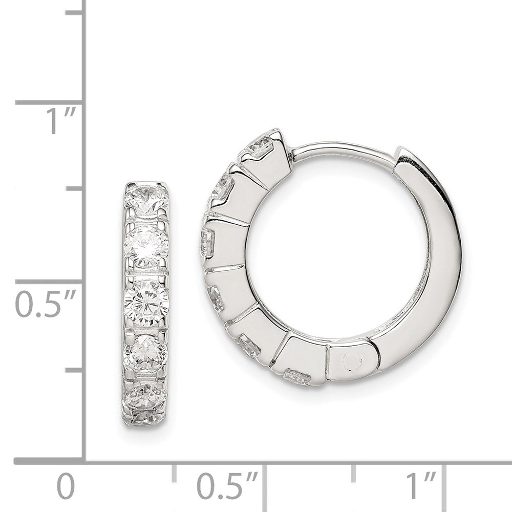 Sterlingsilber Rhodiniert Zirkonia Klappbar Creolen