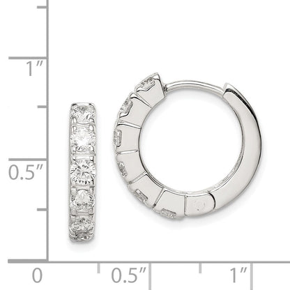 Sterlingsilber Rhodiniert Zirkonia Klappbar Creolen
