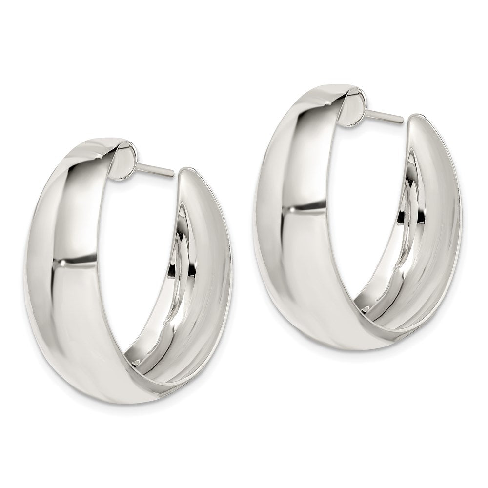 Sterlingsilber Rhodiniert Fantasie J-hoop Ohrstecker