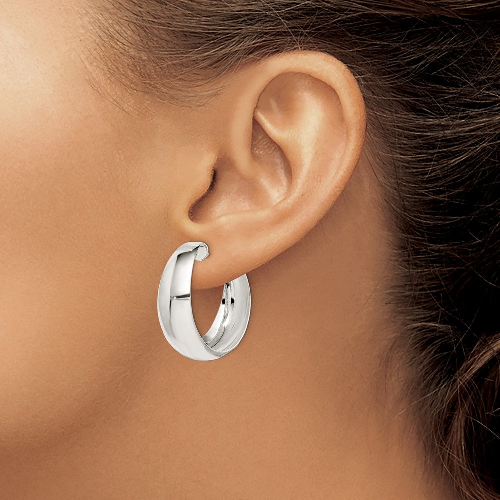 Sterlingsilber Rhodiniert Fantasie J-hoop Ohrstecker