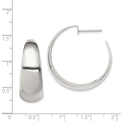 Sterlingsilber Rhodiniert Fantasie J-hoop Ohrstecker