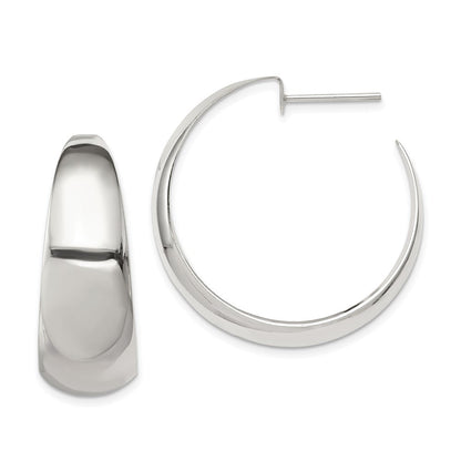 Sterlingsilber Rhodiniert Fantasie J-hoop Ohrstecker