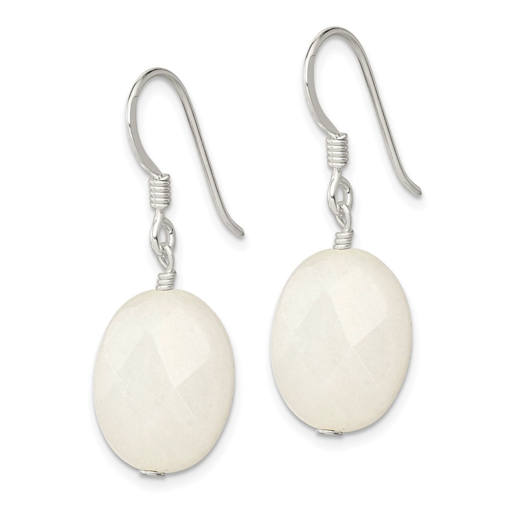 Sterlingsilber Weiß Jade Ohrringe
