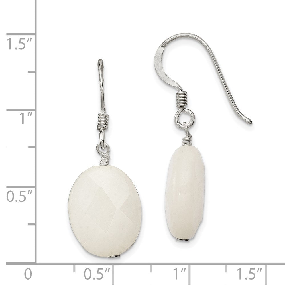 Sterlingsilber Weiß Jade Ohrringe