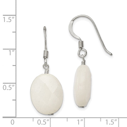 Sterlingsilber Weiß Jade Ohrringe