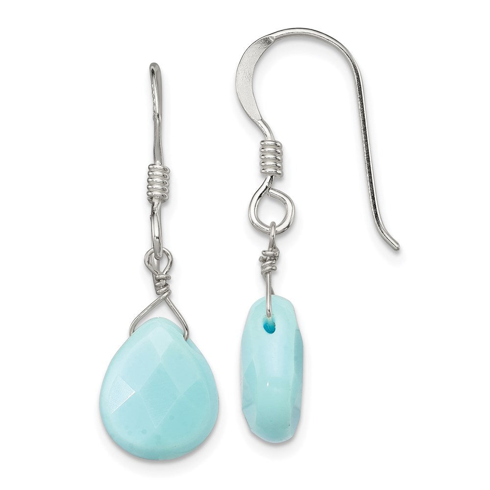 Sterlingsilber Poliert Amazonite Tropfen Ohrhänger
