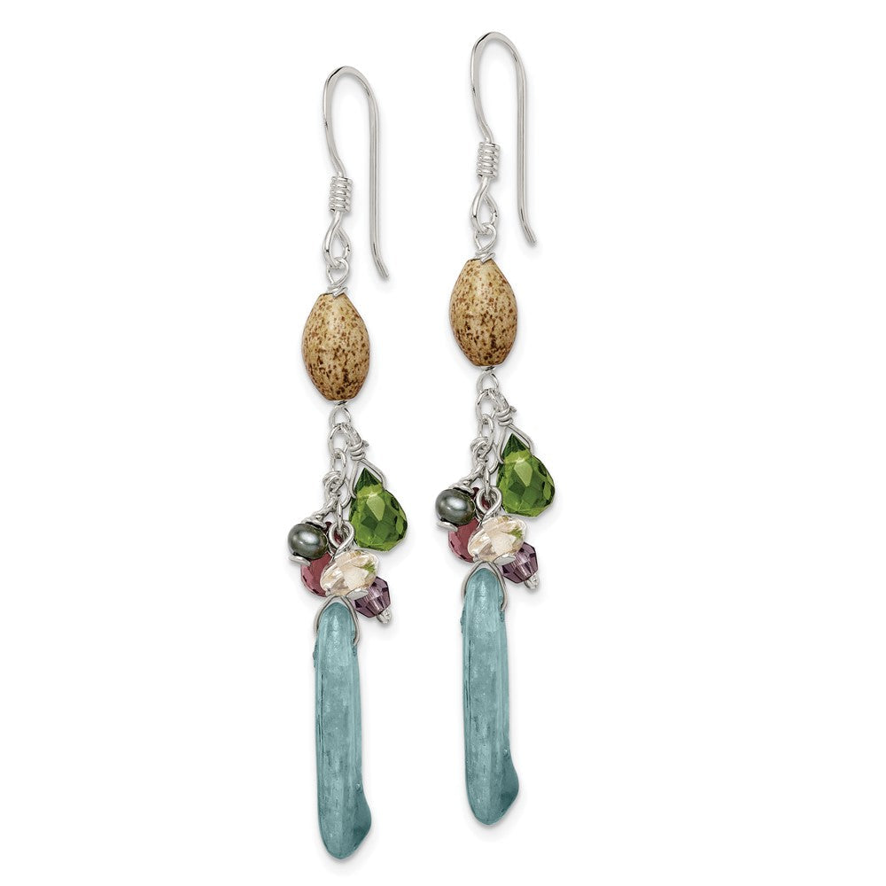 Sterlingsilber Poliert Citrin, Amethyst, Peridot, Blau Kyanite & Jasper Ohrhänger