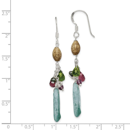 Sterlingsilber Poliert Citrin, Amethyst, Peridot, Blau Kyanite & Jasper Ohrhänger