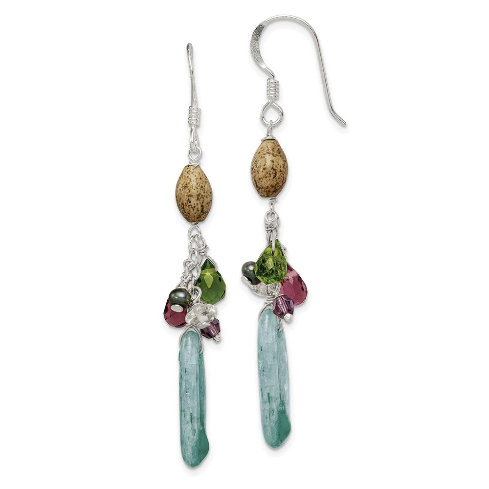 Sterlingsilber Poliert Citrin, Amethyst, Peridot, Blau Kyanite & Jasper Ohrhänger