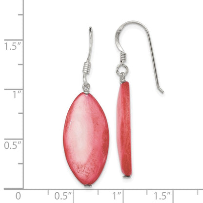 Sterlingsilber Poliert Rosa Perlmutt Marquise Ohrhänger