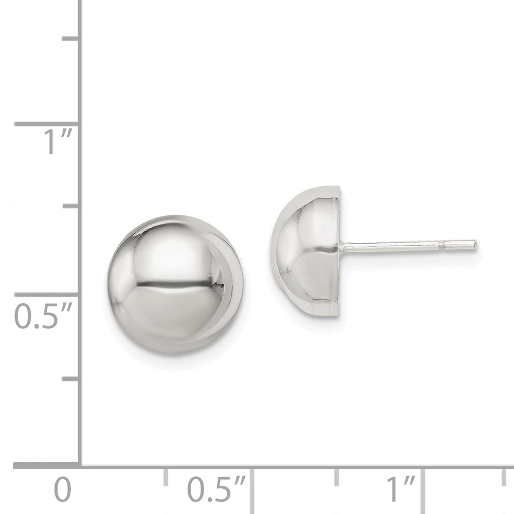 Sterlingsilber Poliert 10mm Knopf Ohrringe