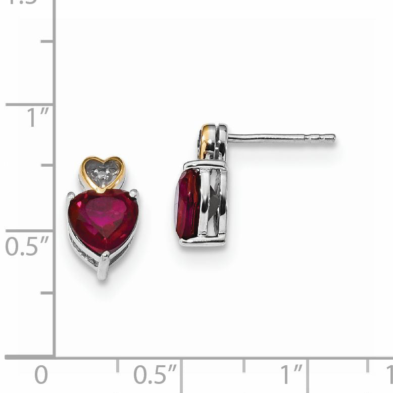 Sterlingsilber & 14K Rot Enhanced Topas und Diamant Ohrringe