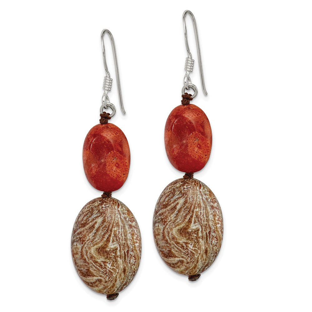 Sterlingsilber Rot Reconstructed Stein/red Zebra Jasper Ohrringe