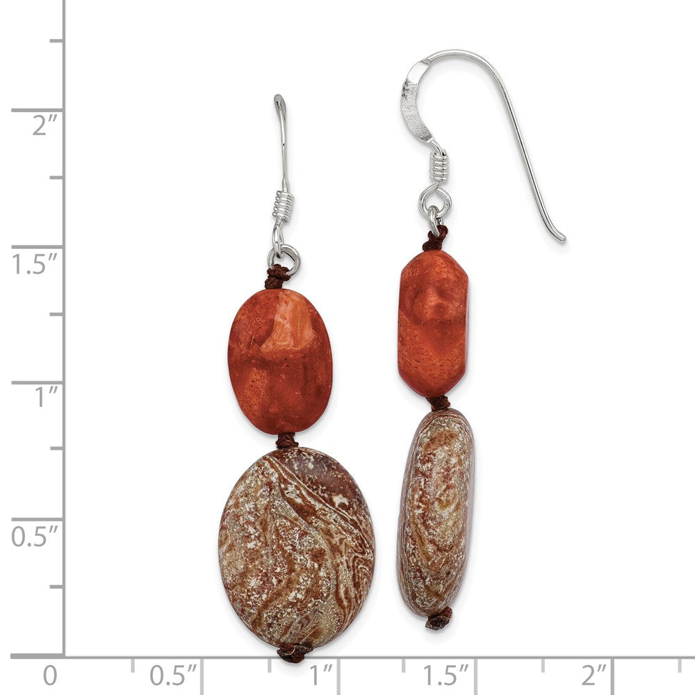 Sterlingsilber Rot Reconstructed Stein/red Zebra Jasper Ohrringe