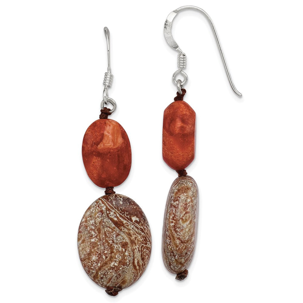Sterlingsilber Rot Reconstructed Stein/red Zebra Jasper Ohrringe