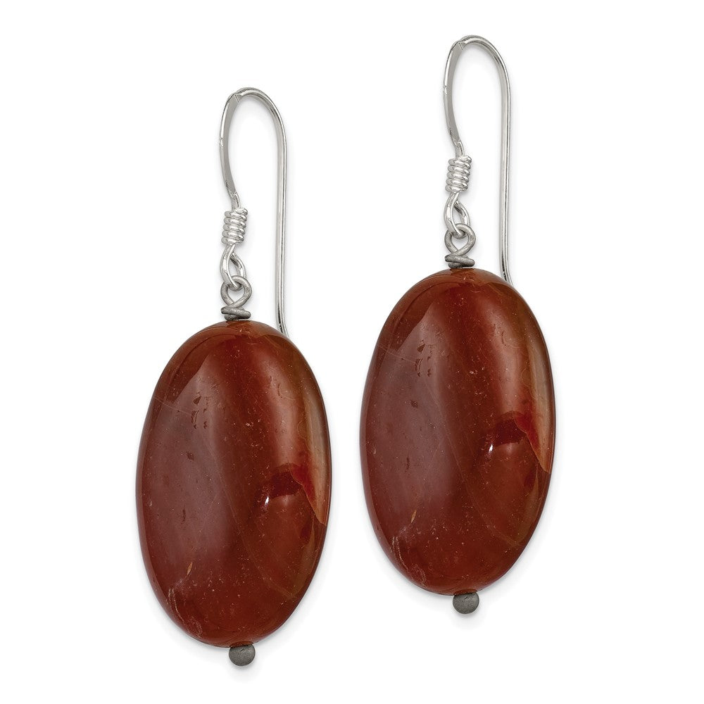 Sterlingsilber Poliert Braun Carnelian Oval Ohrhänger