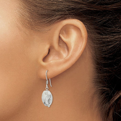 Sterlingsilber Poliert Oval Howlite Ohrhänger