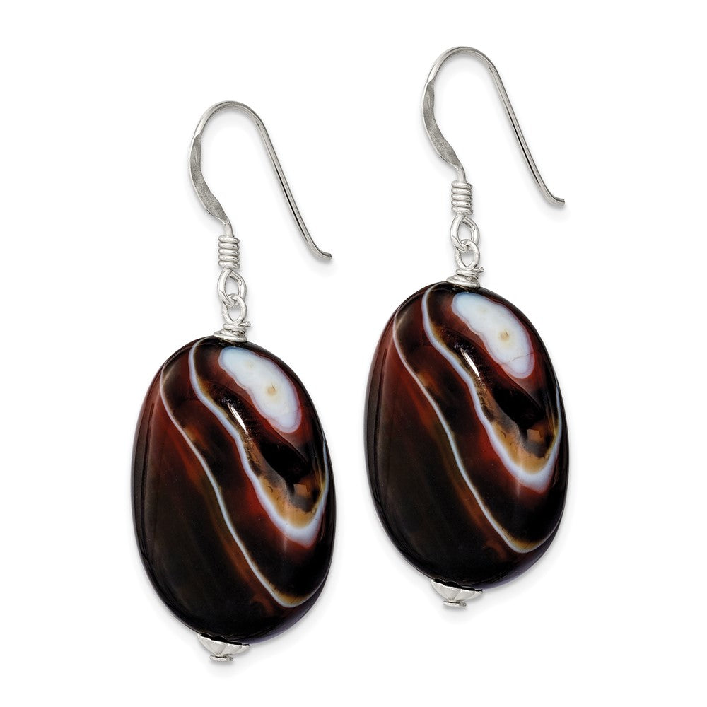 Sterlingsilber Poliert Oval Carnelian Ohrhänger