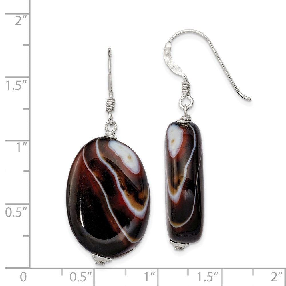 Sterlingsilber Poliert Oval Carnelian Ohrhänger