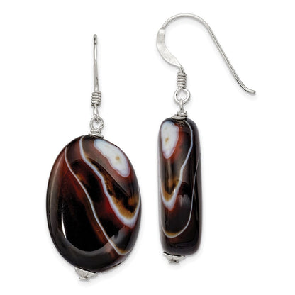 Sterlingsilber Poliert Oval Carnelian Ohrhänger