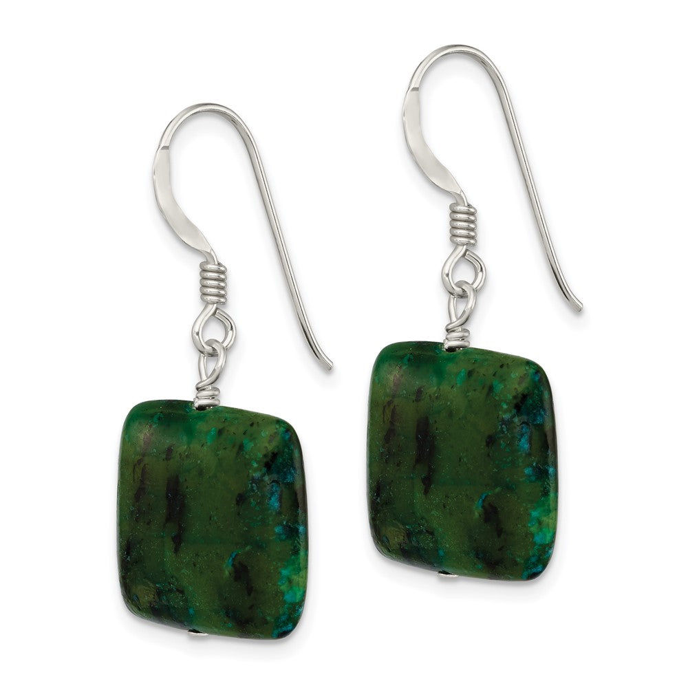 Sterlingsilber Poliert Chrysocolla Quadratisch Ohrhänger