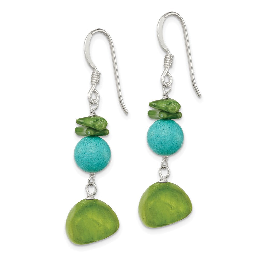 Sterlingsilber Jade/green Coral/blue Dyed Howlite Ohrhänger