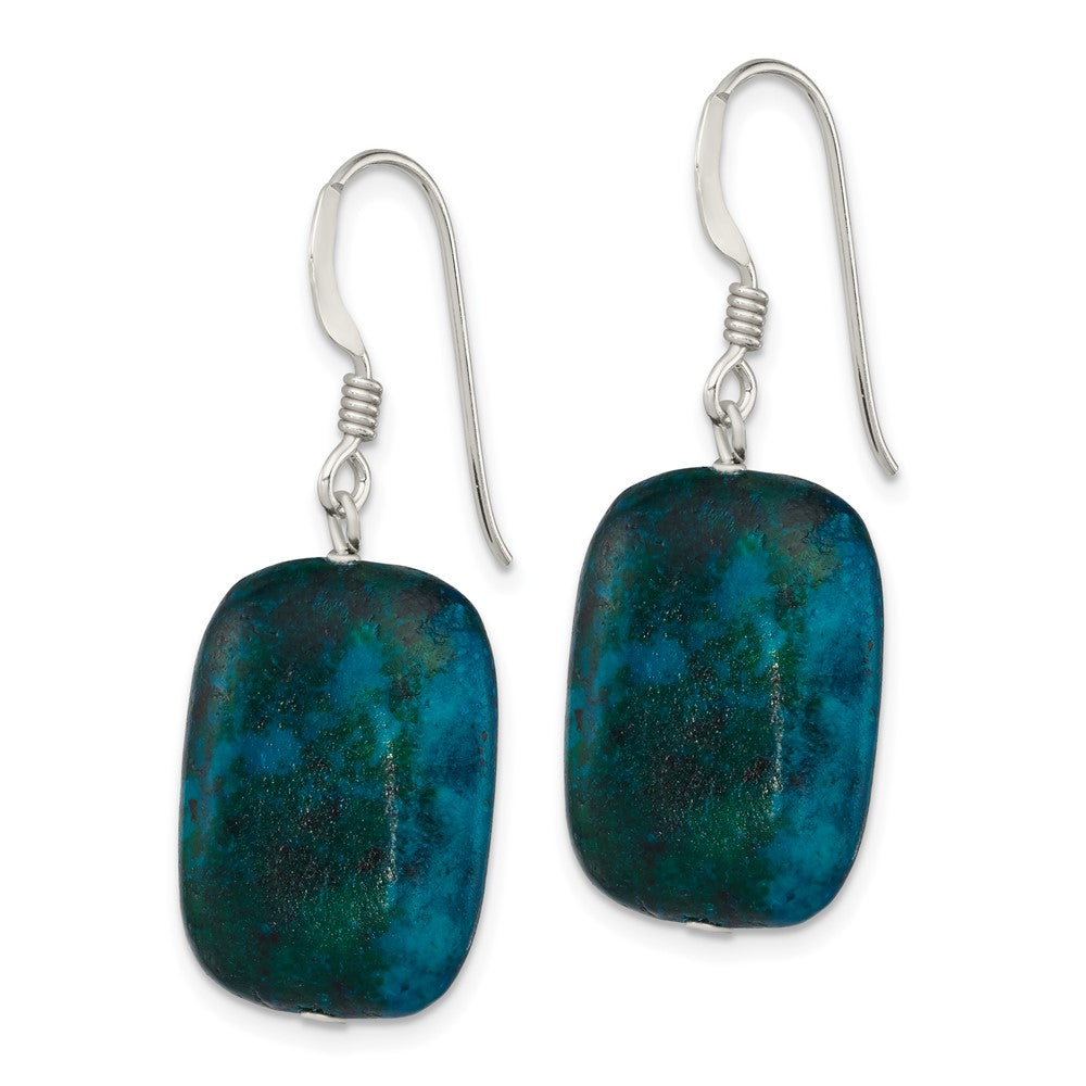 Sterlingsilber Poliert Stabilized Chrysocolla Oval Ohrhänger