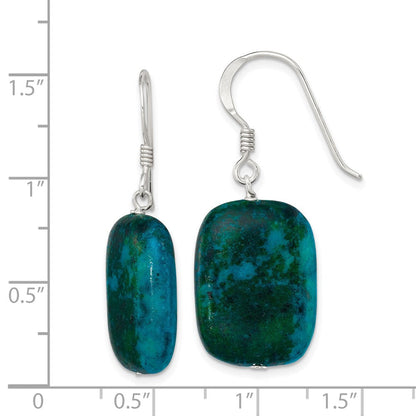 Sterlingsilber Poliert Stabilized Chrysocolla Oval Ohrhänger