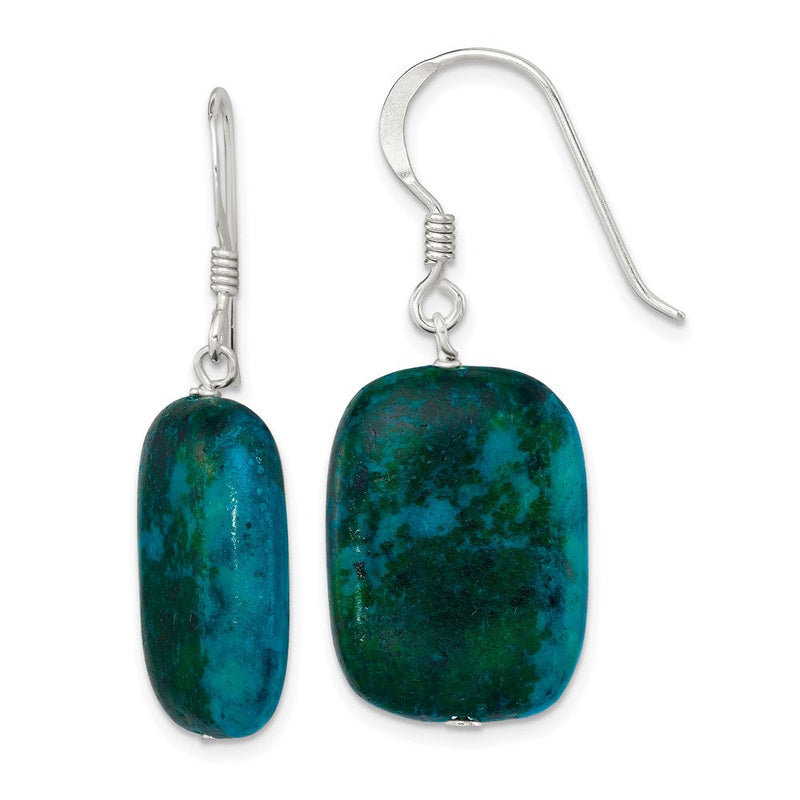 Sterlingsilber Poliert Stabilized Chrysocolla Oval Ohrhänger